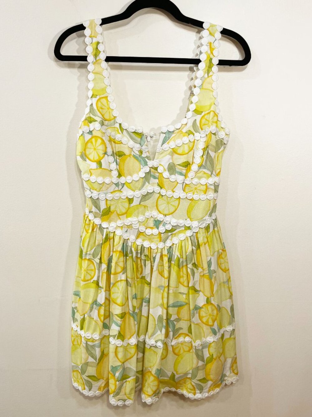 New Avec Les Filles Limoncello Embroidered Mini Dress Yellow 2, XS - Picture 3 of 8